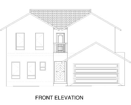 3 Bedroom House - Front Elevation